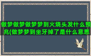 做梦做梦做梦梦到火烧头发什么预兆(做梦梦到坐牙掉了是什么意思)