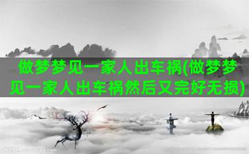 做梦梦见一家人出车祸(做梦梦见一家人出车祸然后又完好无损)