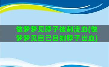 做梦梦见脖子被割流血(做梦梦见自己自刎脖子出血)