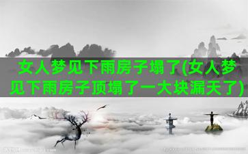 女人梦见下雨房子塌了(女人梦见下雨房子顶塌了一大块漏天了)