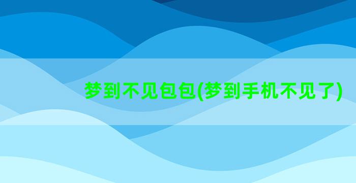 梦到不见包包(梦到手机不见了)