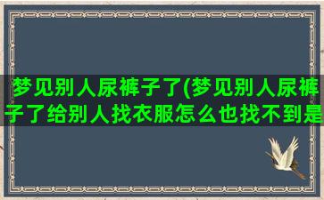 梦见别人尿裤子了(梦见别人尿裤子了给别人找衣服怎么也找不到是什么意思)