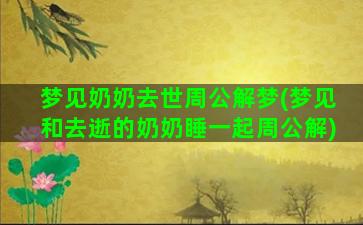 梦见奶奶去世周公解梦(梦见和去逝的奶奶睡一起周公解)