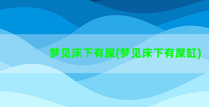 梦见床下有屎(梦见床下有屎缸)