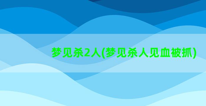 梦见杀2人(梦见杀人见血被抓)