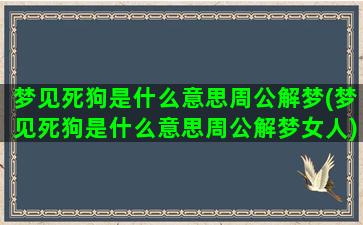 梦见死狗是什么意思周公解梦(梦见死狗是什么意思周公解梦女人)