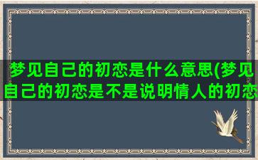 梦见自己的初恋是什么意思(梦见自己的初恋是不是说明情人的初恋回来了)