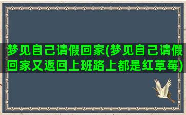 梦见自己请假回家(梦见自己请假回家又返回上班路上都是红草莓)