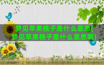 梦见苹果桃子是什么意思(梦见苹果桃子是什么意思啊)