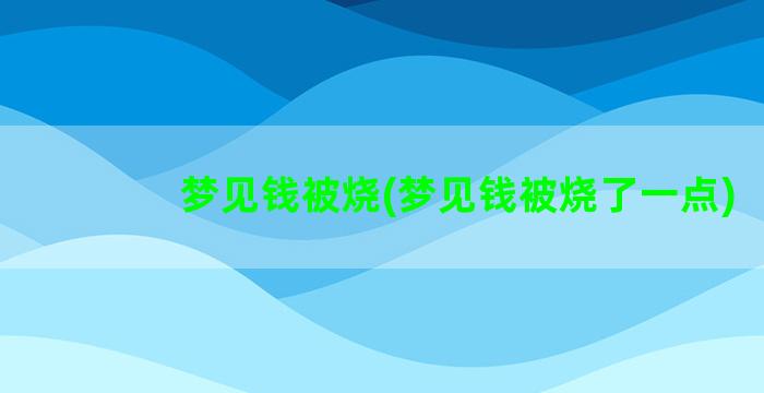 梦见钱被烧(梦见钱被烧了一点)