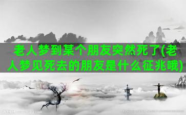 老人梦到某个朋友突然死了(老人梦见死去的朋友是什么征兆哦)