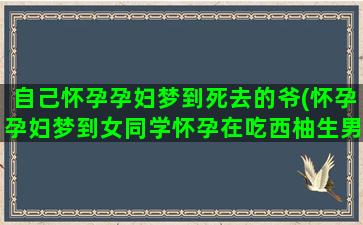 自己怀孕孕妇梦到死去的爷(怀孕孕妇梦到女同学怀孕在吃西柚生男生女)