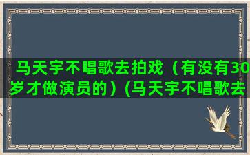 马天宇不唱歌去拍戏（有没有30岁才做演员的）(马天宇不唱歌去拍戏)